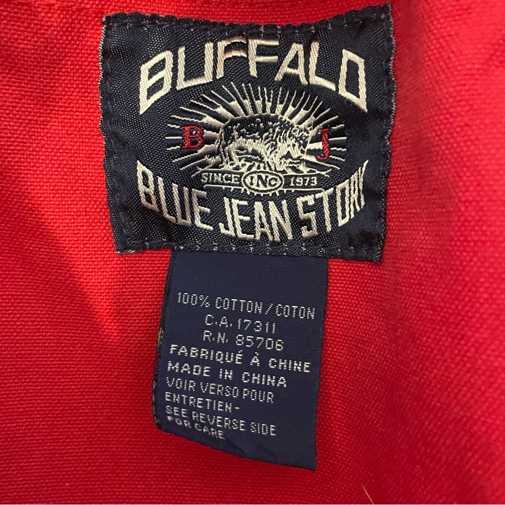 Buffalo David Bitton “Blue Jean Story” Red Canvas Backpack – Y2K Vintage EUC - Picture 13 of 16